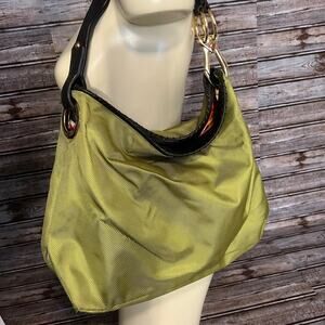 Bright green JPK Paris 75 Bucket Hobo Bag Nylon with Leather Handle
